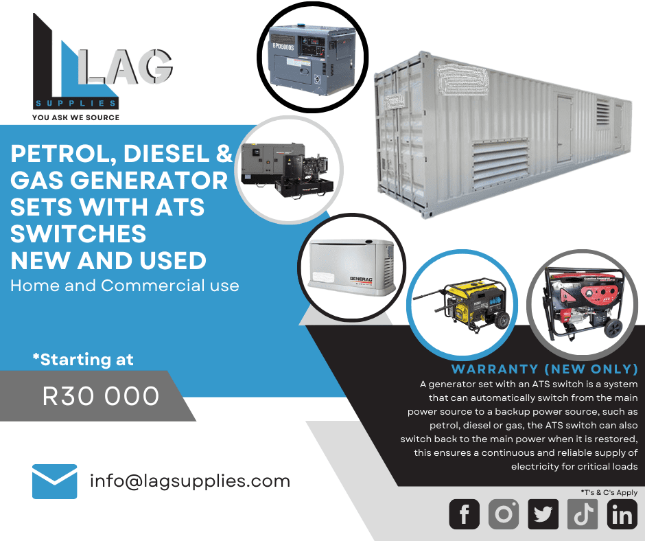 Petrol Diesel and Gas Generator Sets With ATS Switches