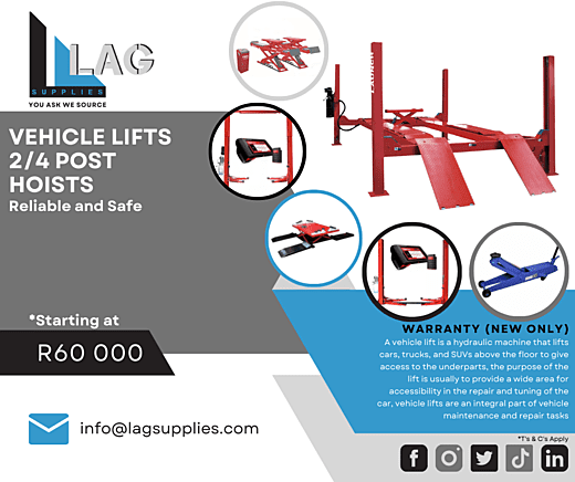 Vehicle Lifts 2 and 4 Post Lifts